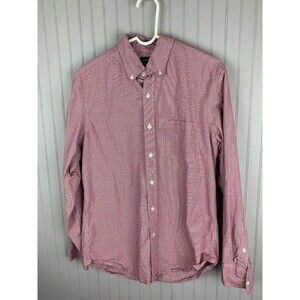 J Crew Size M Mens Red Check Shirt Flex Long Sleeve Button Down